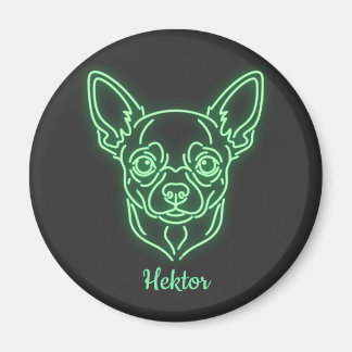 Imã Custom Chihuahua Neon Glow Personalized