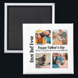 Imã Custom Fathers day 4 photo collage Best Dad Ever<br><div class="desc">Custom Fathers day 4 photo collage Best Dad Ever. It's a modern Personalized Modern Personalized Fathers day 4 photo collage template for fathers,  dad,  grandpa,  Uncle. Customize with your own photos and text of your interest</div>