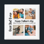 Imã Custom Fathers day 4 photo collage Best Dad Ever<br><div class="desc">Custom Fathers day 4 photo collage Best Dad Ever. It's a modern Personalized Modern Personalized Fathers day 4 photo collage template for fathers,  dad,  grandpa,  Uncle. Customize with your own photos and text of your interest</div>