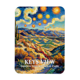 Ímã Custom Joshua Tree Keys View Van Gogh Landscape