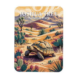 Ímã Custom Joshua Tree Tortoise Retro Desert Landscape