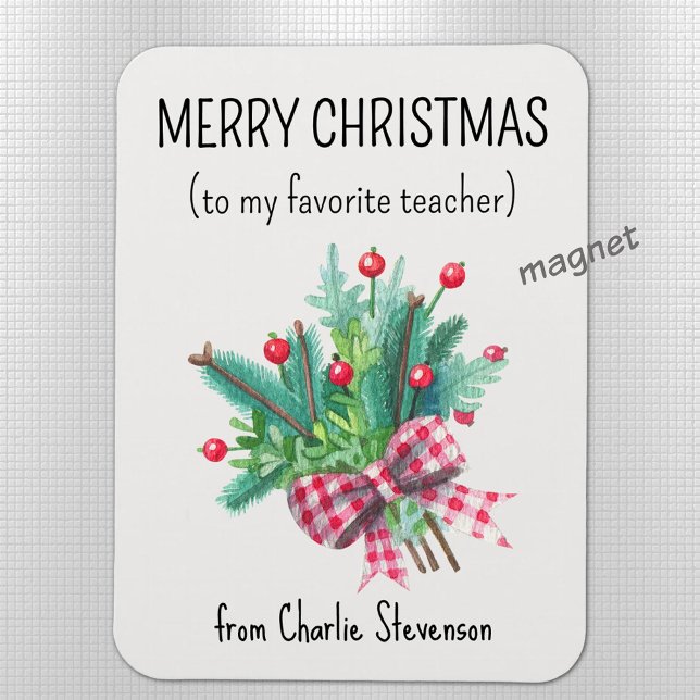 Ímã Custom Magnet Favorite Teacher Merry Christmas (Criador carregado)