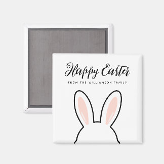 Imã Custom Minimalist Cute Bunny Ears Happy Easter
