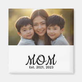 Imã Custom Mom Established Modern Script Photo