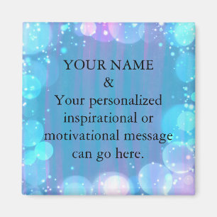 Imã Custom Motivational Message Green Glitter Magnet