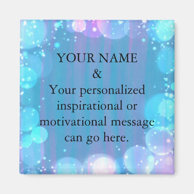 Imã Custom Motivational Message Green Glitter Magnet (Frente)