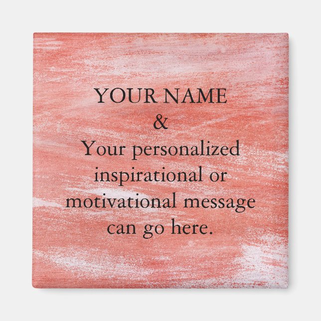 Imã Custom Motivational Message Purple Glitter (Frente)