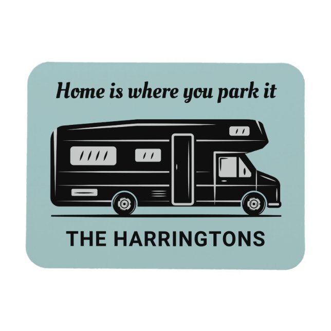 Ímã Custom name, text & color Camper Van (Horizontal)