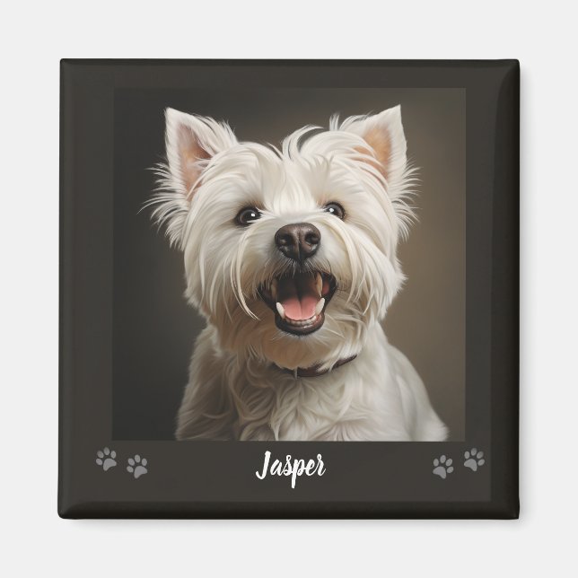 Imã Custom Pet Keepsake Using Your Photo Name (Frente)