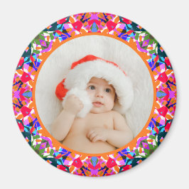 Imã Custom Photo Merry Christmas Modern Colorful