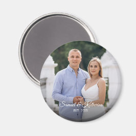 Imã Custom Photo Romantic Keepsake with Names & Date