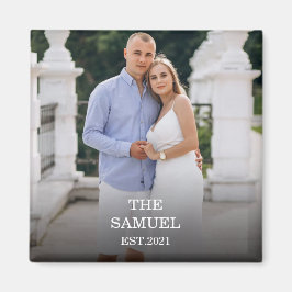 Imã Custom Photo Romantic Keepsake with Names & Date