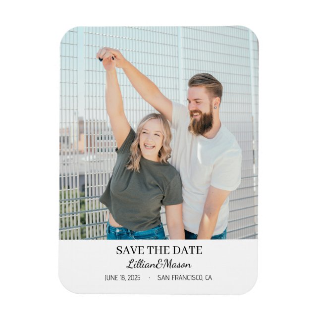 Ímã Custom Picture Save the Date fridge magnet (Vertical)