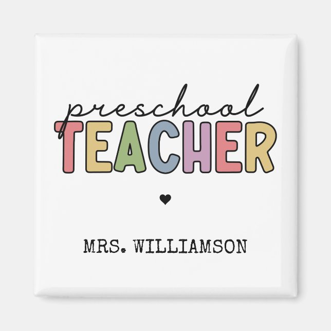 Imã Custom Preschool Teacher Personalized Gifts (Frente)