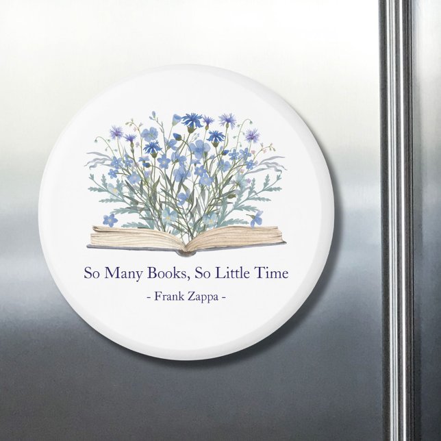 Imã Custom Quote Blue Wildflowers Grow From Book (In situ)