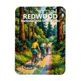 Ímã Custom Redwood Family Cycling Van Gogh Colorful