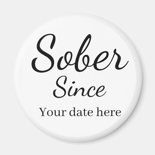 Imã Custom “Sober Since” Keychain - Sobriety Date  (Frente)