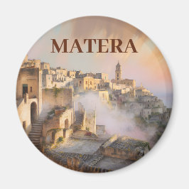 Imã Custom Text Sassi di Matera Italy Watercolor Retro