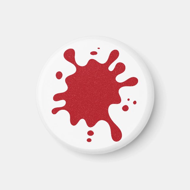 Imã Custom Tomato Red Splash Magnet (White Base) (Frente)