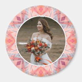 Imã Custom Wedding Anniversary Pink Peach Star Photo