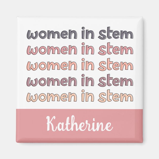 Imã Custom Women in Stem Steminist Gifts (Frente)