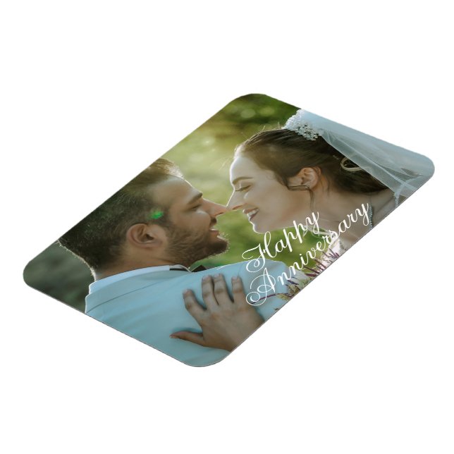 Ímã Customizable Happy Anniversary Photo Magnet Design (Left Side)