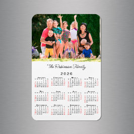 Ímã Customizable Photo Name 2026 Calendar