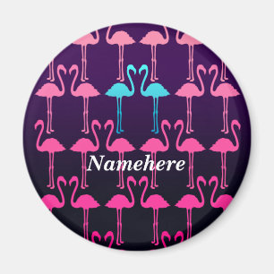 Imã Customizável: Flamingo cor-de-rosa