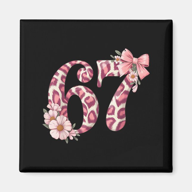 Imã Cute 67 Meme Nk Bow Leopard Floral For Girl Women  (Frente)