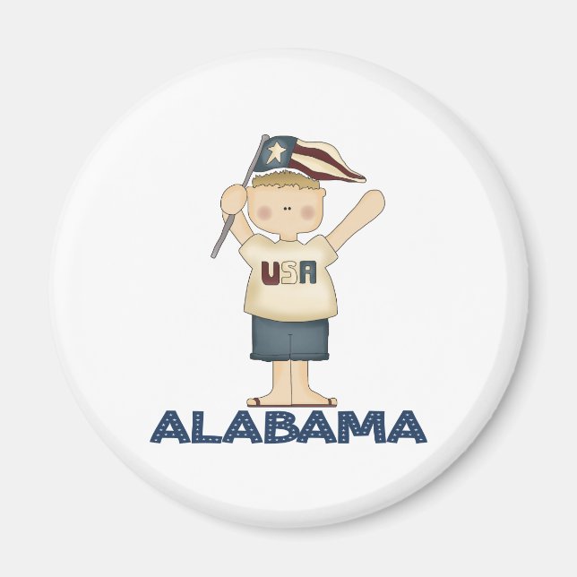 Imã Cute Alabama USA Magnet (Frente)