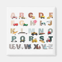 Cute Alphabet ABC Trucks, Veículos De Transporte