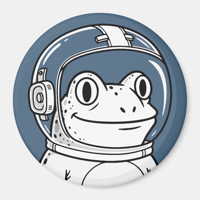 Imã Cute Astronaut Frog Space Adventure  (Frente)