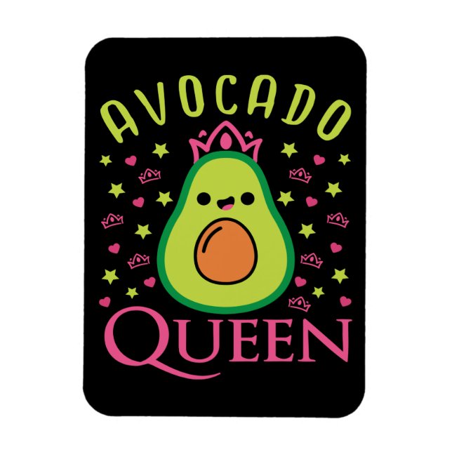 Ímã Cute Avocado Queen with Heart Keto Girl Cooking  (Vertical)