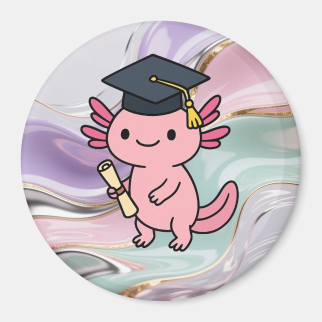 Imã Cute Axolotl Magnets – Kawaii Aquatic Animal Decor (Frente)