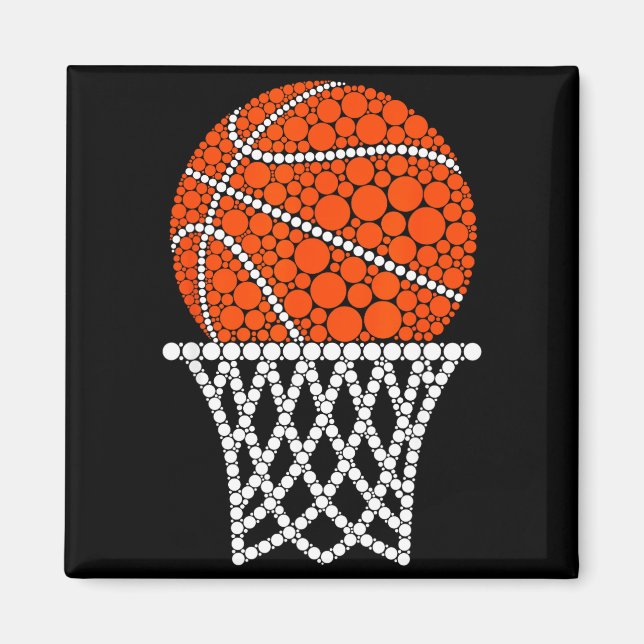 Imã Cute Basketball Polka Dot Art Student Happy Dot Da (Frente)