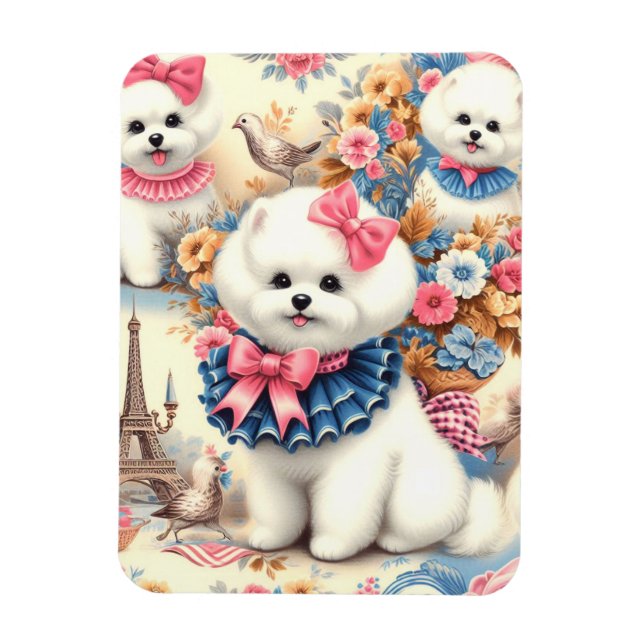Ímã Cute Bichon Frisé Seamless (Vertical)