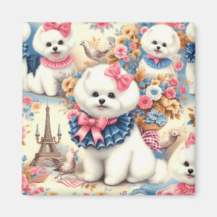Imã Cute Bichon Frisé Seamless