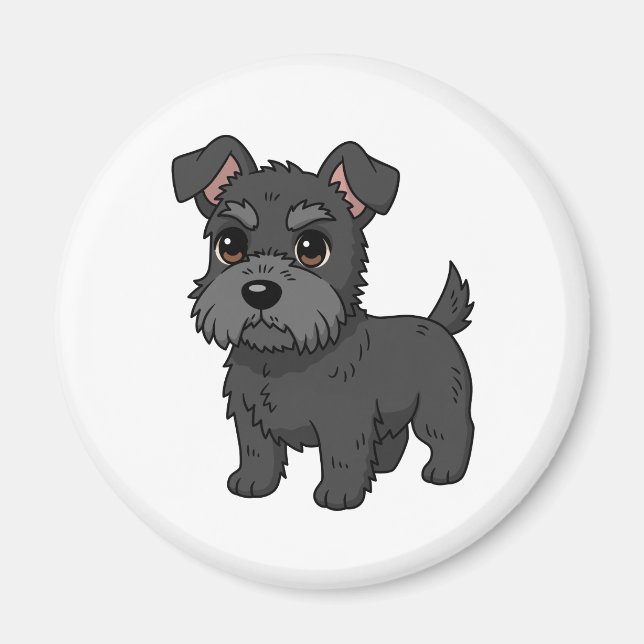 Imã Cute Black Scottish Terrier Dog (Frente)