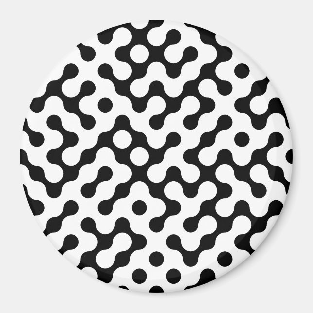 Imã Cute black white labyrinth pattern (Frente)