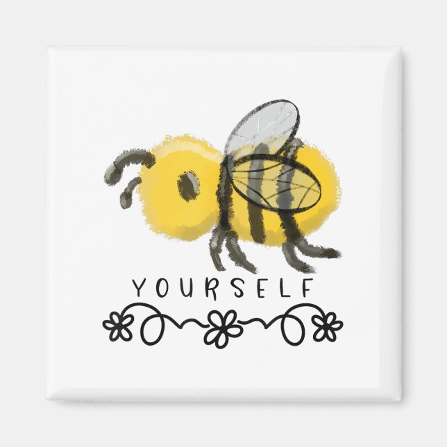 Imã Cute Bumblebee Bee Yourself  (Frente)