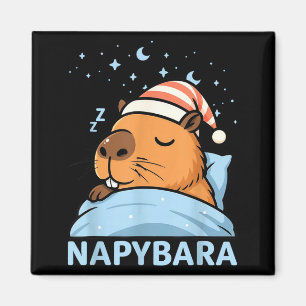 Imã Cute Capivara Sonolenta Roupas de Cama Divertidas