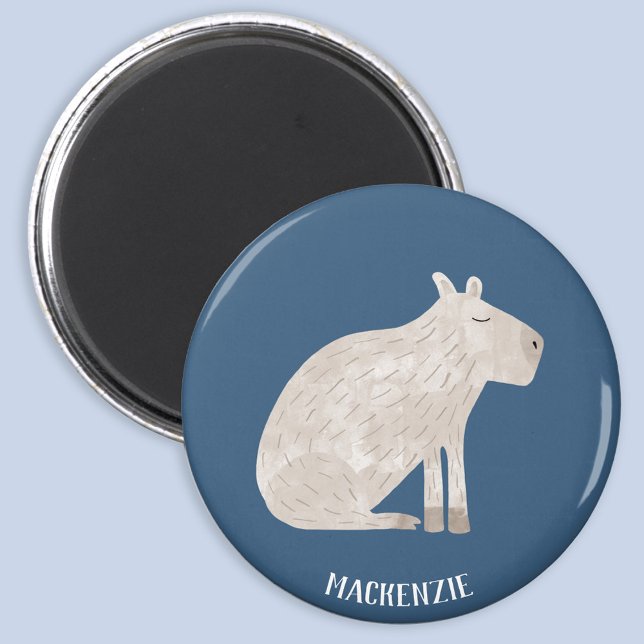 Imã Cute Capybara Personalizada (Fun personalized capybara magnet for animal lovers)