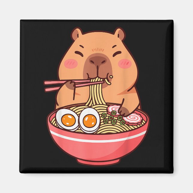 Imã Cute Capybara Ramen Kawaii Kids Boys Girls Cool An (Frente)