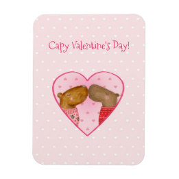 Ímã Cute capybara Valentine's Day magnet