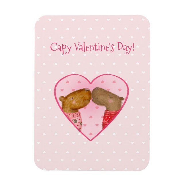 Ímã Cute capybara Valentine's Day magnet (Vertical)