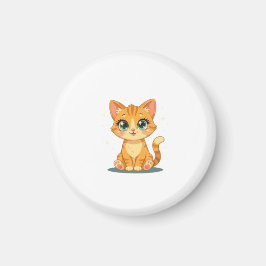 Imã **Cute Cartoon Cat – Adorable Kitty Illustration**