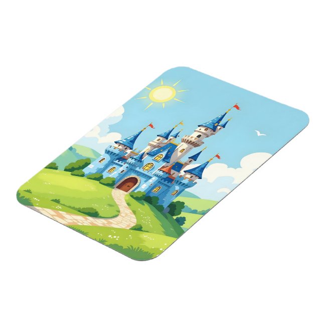 Ímã Cute castelo azul e branco (Left Side)