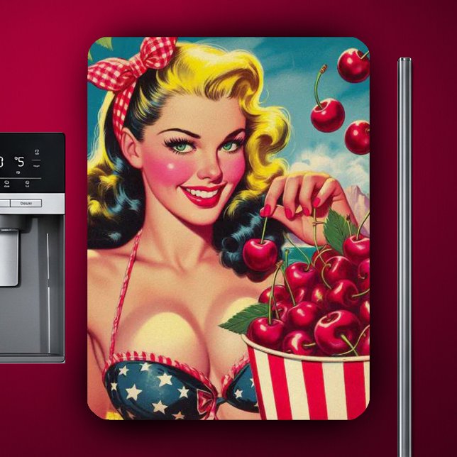 Ímã Cute Cherry Pin-up (Criador carregado)
