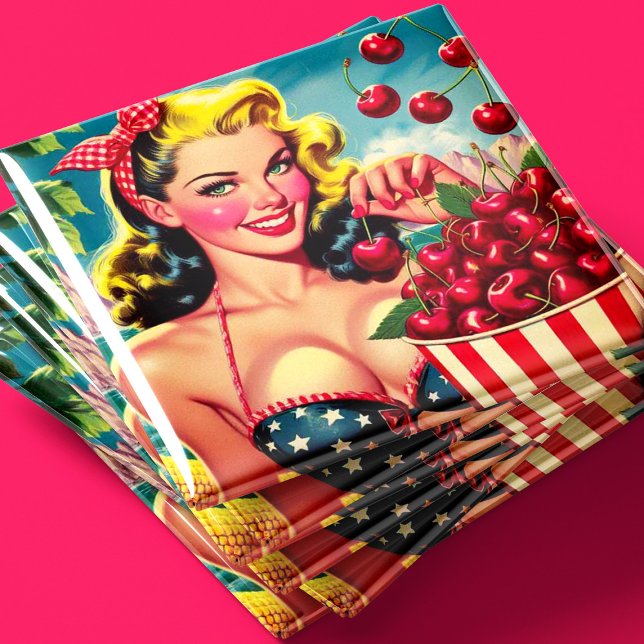 Imã Cute Cherry Pin-up (Criador carregado)