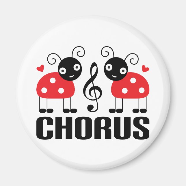 Imã Cute Chorus Red Ladybugs (Frente)